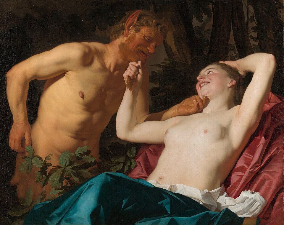 Nymph and satyr